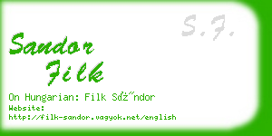 sandor filk business card